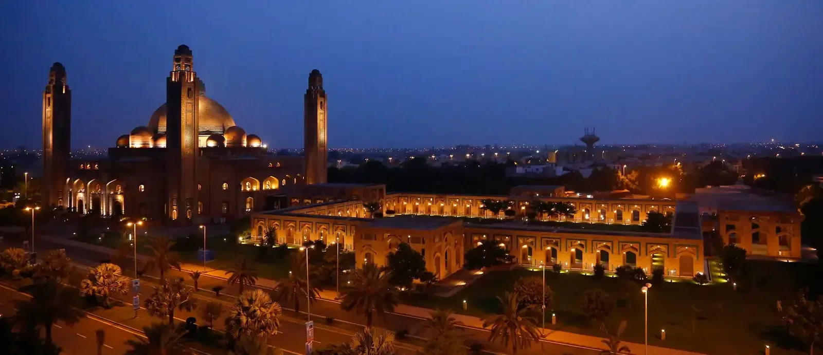 Bahria Town mosque at night