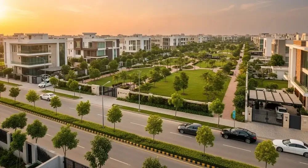 Modern residential district in Lahore