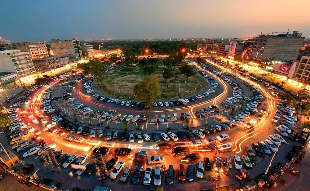 Lahore lit up at night