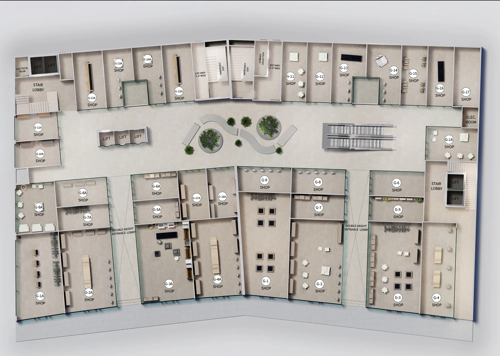 Madina Mall & Residency ground floor shop layout