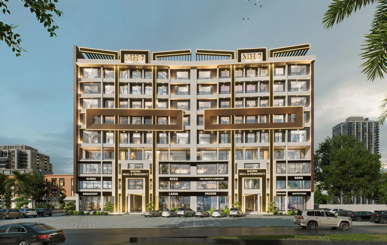 Madina Mall & Residency main entrance, daytime